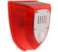 KINGCOO Allarme Luce di Sicurezza Solare, Impermeabile Solare Luce Sirena Rilevatore di Movimento,129dB Suono di arma da fuoco Cane che abbaia Avvertimento Lampada da Stroboscopica (1PCS)