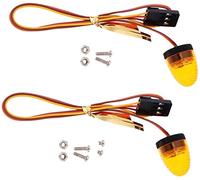 KINGCOO Confezione da 2 luci stroboscopiche circolari a LED ultra luminose rotanti per polizia, 5 modalità compatibili con 1/8 1/10 1/12 1/14 RC modello antincendio ambulanza crawler camion accessorio