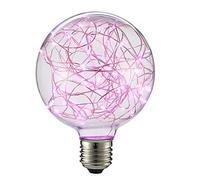 KINGCOO G95 Lampadina Vintage Edison, E27 180LM Retro LED Lampadina Decorativo Filo di Rame Globo String Luce per Natale Casa Festa Nozze Barre (Rosa)