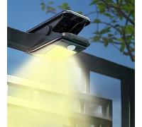 KINGCOO Lampada solare con sensore di movimento, portatile, impermeabile, 72 LED, clip, luci solari per campeggio, sicurezza per coperte, recinzioni, garage, escursioni