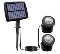 KINGCOO Luce solare subacquea per laghetto, impermeabile, lampada sommergibile, 12 LED, faretto per acquario, luce per giardino, piscina, cortile, paesaggio, illuminazione esterna (bianco caldo)
