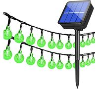 KINGCOO Luci solari a sfera di cristallo per esterni, impermeabili, 6 m, 30 LED, 8 modalità, per bistrot, giardino, cortile, casa, feste, matrimoni, decorazioni natalizie (verde)