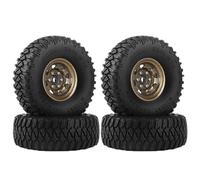 KINGCOO RC, set di 4 cerchioni in metallo RC Beadlock, con pneumatici in gomma, per auto da 1/10 RC Crawler per Axial AX90069 D90 TF2 Tamiya CC01 LC70 LC80 (95 mm, bronzo antico)