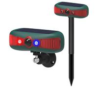 KINGCOO - Rilevatore di allarme a infrarossi con sensore di movimento a raggi solari, luce LED lampeggiante per esterni, sistema di allarme di sicurezza a 13 suoni, doppio altoparlante da 129 dB, per