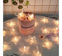 KINGCOO - Striscia di luci a forma di farfalla, 10 m, 80 LED, funzionamento a batteria, per interni ed esterni, luci decorative per casa, camera da letto, feste, compleanni, giardini estivi,
