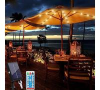 KINGCOO - Striscia di luci per ombrellone, impermeabile, 104 LED, ad energia solare, da appendere, con 8 modalità di controllo remoto, per esterni, patio, ombrelloni da campeggio, tende da campeggio
