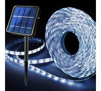 KINGCOO Striscia solare per esterni, impermeabile, 3 m, 90 LED, autoadesivo, tagliabile, per giardino, cortile, veranda, matrimonio, festa, decorazione natalizia (bianco)