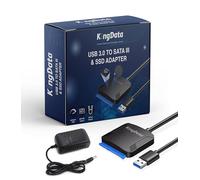 KingData Cavo SATA, Convertitore SATA a USB per HDD e SSD da 3.5 e 2.5 Pollici, Compatibile con Laptop, Raspberry Pi 4, Crucial, WD, Seagate, Toshiba, in Plastica Nera