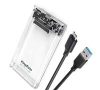 KingData SSD HDD Enclosure 2.5 pollici SATA III USB 3.0 Caddy Case Lettore esterno Laptop Cavo UASP incluso Indicatore LED senza attrezzi Trasparente