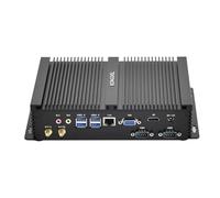 KINGDEL Fanless Industrial Computer, Mini PC, i7 8th Gen. CPU with W-11 Pro, 16GB RAM 512GB NVMe SSD, 4xUSB 3.0, HD Port, VGA, 2xCOM RS232, Metal Case