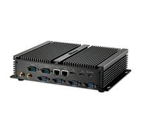 KINGDEL Mini PC desktop senza ventole, computer industriale con CPU i7, 8 GB di RAM, SSD da 256 GB, 2xNIC, 2xHD, 4xUSB 3.0, 6xCOM RS232, Wi-Fi