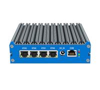 KINGDEL - PC con firewall senza ventola, N100 4C/4T fino a 3,40 GHz, 4 x i226-V 2.5G LAN, 16GB DDR5 RAM 256GB NVMe SSD Super Mini Router AES-NI, compatibile con 4K 2 USB3.0