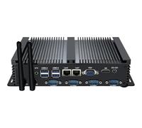 KINGDEL Potente mini computer, industriale PC senza ventilatore, Core i5 CPU, 4GB RAM, 256GB SSD, 2 x NIC, 4 x USB 3.0, 4 x com RS232, HD, Box Metallico, nero