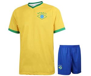 Kingdo Kit da Calcio Brasile Home - Bambino e Adulto - Ragazzi - Divisa da Calcio - Regali per Il Calcio - Abbigliamento Sportivo - Taglia L