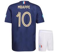 Kingdo Maglia Mbappe Bambino e Adulto - Kit Calcio Francia Home - 2026 - Ragazzi - Divisa da Calcio - Regali per Il Calcio - Abbigliamento Sportivo - Taglia 128