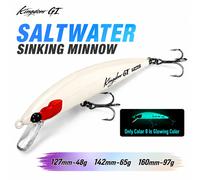 Kingdom Affondamento Minnow Richiamo di Pesca 48g 65g 97g Long Casting Esca Artificiale Wobblers Duro Per Il Tonno GT Seabass Pesca in Acqua Salata