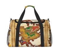 Kingdom of Bhutan map03 - Borsone da viaggio, borsa da palestra da donna, borsa da viaggio, borsa da viaggio, borsa da viaggio per la notte, nero, Taglia unica