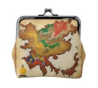 Kingdom of Bhutan map03 piccola borsa per il trucco per borsa, borsa portaoggetti per carte di credito con serratura a bacio, borsa per riporre carte di credito, borsa multifunzione compatta retrò,