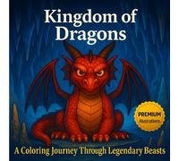 Kingdom of dragons: PREMIUM: COLOR CHART | Printed on right-hand pages only | PERFECT FOR MARKERS | 8,5 X 8,5 inches | Fun and creative coloring book