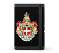 Kingdom of Italy - Portafogli a 3 ante con stemma del Regno d'Italia, con porta carte di credito, 8 scomparti, portachiavi, finestra per foto, per uomo e donna, Stile 21., Taglia unica, Per tutte le