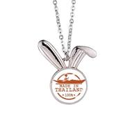 Kingdom of Thailandia Kayak Illustrazione Coniglio Collana Pendente Bunny Animal Gioielli Regalo