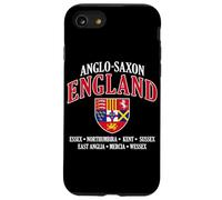 Kingdoms of Anglosasson England Shield White Lettering Custodia per iPhone SE (2020) / 7 / 8