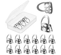KINGDUO 12Pcs Plettri Per Dita In Metallo Per Chitarra Copertura Per Dito Indice Dita In Acciaio Inossidabile Accessori Protettivi - Argento