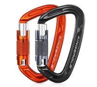 KINGEAGLE 2 moschettoni da arrampicata, moschettone di bloccaggio, certificato KINGEAGLE UIAA (25KN) con blocco automatico, antiruggine e senza strappi, perfetto per arrampicata, salvataggio, yoga