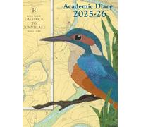 Kingfisher A4 academic mid year diary planner 2025/26 - coastal nautical designs sewn onto old sea charts maps