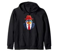 Kingfisher in Suit Bold Bird Boss con Cappello Rosso Felpa con Cappuccio