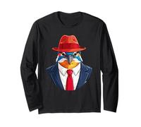 Kingfisher in Suit Bold Bird Boss con Cappello Rosso Maglia a Manica