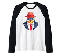 Kingfisher in Suit Bold Bird Boss con Cappello Rosso Maglia con Maniche Raglan