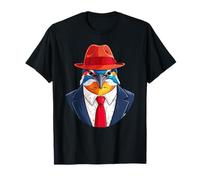 Kingfisher in Suit Bold Bird Boss con Cappello Rosso Maglietta
