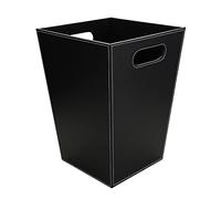 KINGFOM™ Classico Cestino per la carta in Pelle, per Ufficio/Bagno/Cucina/Camera da letto (Nero)