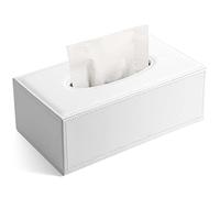 KINGFOM Porta fazzoletti in Pelle, 25 x 14 x 9.5CM,Bianco