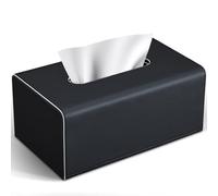 KINGFOM Porta Fazzoletti Rettangolare in pelle PU, per Ufficio, Auto (A-Nero)
