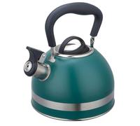 Kinghoff KH-1855 - Bollitore a fischio, in acciaio inox, 1,8 l, a induzione, piccolo bollitore a fischio, bollitore per tutti i piani cottura, bollitore verde opaco