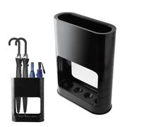 KINGHON Portaombrelli, supporto per ombrelli con vassoio raccogligocce rimovibile, colore nero, 4 scomparti, minimalista per ombrelli lunghi/corti