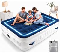 KINGJERRY Materasso ad aria Queen con pompa integrata, a prova di perdite, 4 maniglie portatili, comfort rialzato da 45,7 cm, design anti-collasso, supporto 362,9 kg, gonfiaggio 3 minuti, materasso