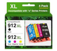 KINGJET 912 912 XL Cartucce d'inchiostro compatibili con HP 912 XL 912XL Multipack hp912 Compatibile con HP Officejet 8012 8010 8014 Cartucce OfficeJet Pro 8024 8022 8020(nero, ciano, magenta, giallo)