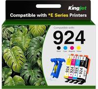 KINGJET 924 cartucce d'inchiostro senza chip, compatibili con cartucce HP 924, multipack per stampanti HP OfficeJet Pro 8120 OfficeJet Pro 8122e 8124e 8125e 8134e 8135e 8132e All-in-One