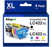 KINGJET LC422XL Cartucce Compatibile per Brother LC422 LC422XL LC422 XL Compatibili con Brother MFC-J5740DW MFC-J5340DW MFC-J6540DW MFC-J6940DW MFC-J5345DW (Nero Ciano Magenta Giallo)