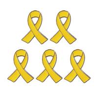 Kingke Ankexin - Spilla da donna, 5 pezzi, a forma di nastro, in lega, per il cancro al seno e la consapevolezza dell'AIDS, colore: giallo