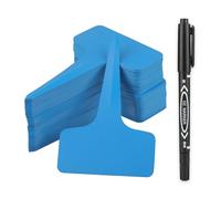 KINGLAKE 100 Pezzi Etichette Per Piante in plastica,T-Tipo Etichette per Piante Impermeabili, Etichette per Semi da Giardino,10 x 6 cm, Blu