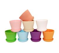 KINGLAKE 16 pezzi vasetti per piantine 10 cm vaso giardinaggio vaso da fiori in plastica vasi colorati vasi piccoli, 8 colori