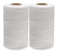 KINGLAKE 2 x 100 m di spago in cotone bianco, 2 mm per macellai, cucina, panettiere, per cucinare carne, artigianato, confezioni regalo, giardinaggio