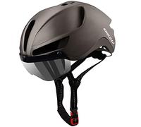 Kinglead, casco da bicicletta, da uomo e da donna, con visiera, rimovibile, magnetico, per adulti, con luce USB, fodera interna lavabile, da uomo, regolabile, 57-62 cm (KL088)