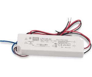 KingLed - Alimentatore Impermeabile IP67 Modello MeanWell LPV-35-24 Potenza 35W DC 24V Trasformatore Mean well per Led