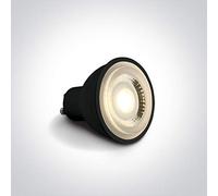 Kingled - Confezione da 3 Faretti Led GU10 Chip COB, Spotlight Led GU10 6W 500lm Luce Calda 3000K, Dimensioni 50x55mm, Serie Deluxe Nero