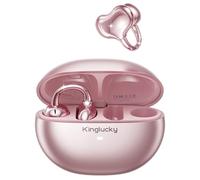 Kinglucky Auricolari a clip aggiornati, vestibilità comoda e suono cristallino, 50 ore di riproduzione, auricolari aperti Bluetooth 5.4, cuffie wireless da donna, ideali per orecchie piccole, sport
